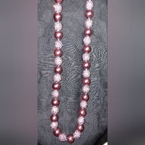 Purple & Crystal beaded necklace